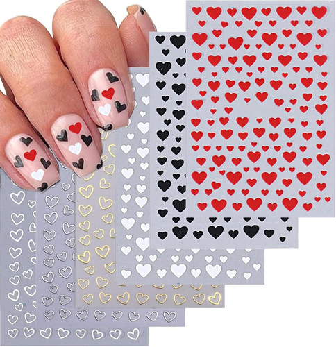 Blatt herz nagelsticker - 6,