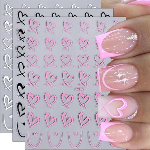 Herz nagelsticker - 3d,