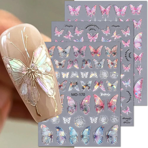 Schmetterling nagelsticker - nagelsticker, 5d
