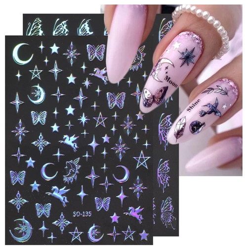 Hologramm nagel sticker - hologramm,