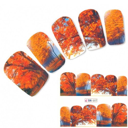 Tattoo nail herbst bäume - nail,
